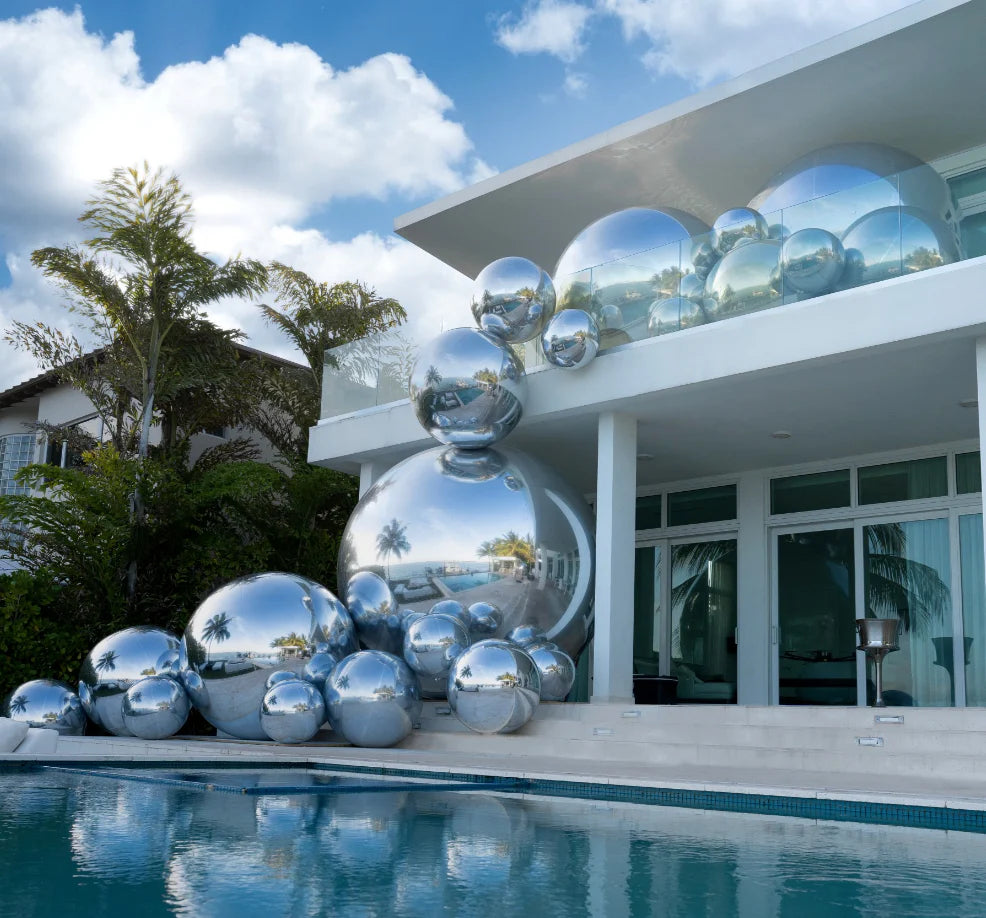 Chrome Mirror Inflatable Kugle – Velika zračno napihljiva dekoracija